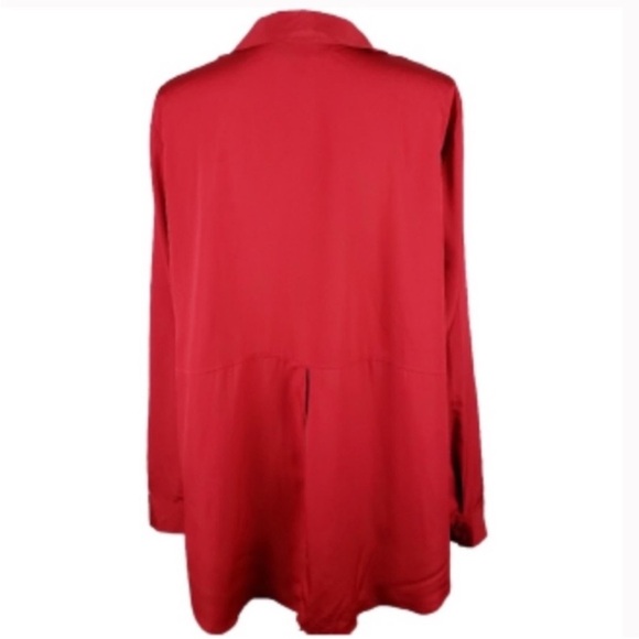 NWOT 26/28 Lane Bryant Red Button Front Long Sleeve Blouse - Picture 8 of 10